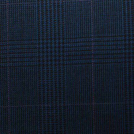 D516/3 Vercelli CV - Vải Suit 95% Wool - Xanh Dương Caro